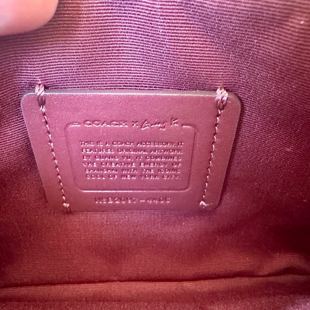 Coach Corner Zip Wristlet in Signature Canvas with Rexy by Guang Yu. NWT - Picture 6 of 14